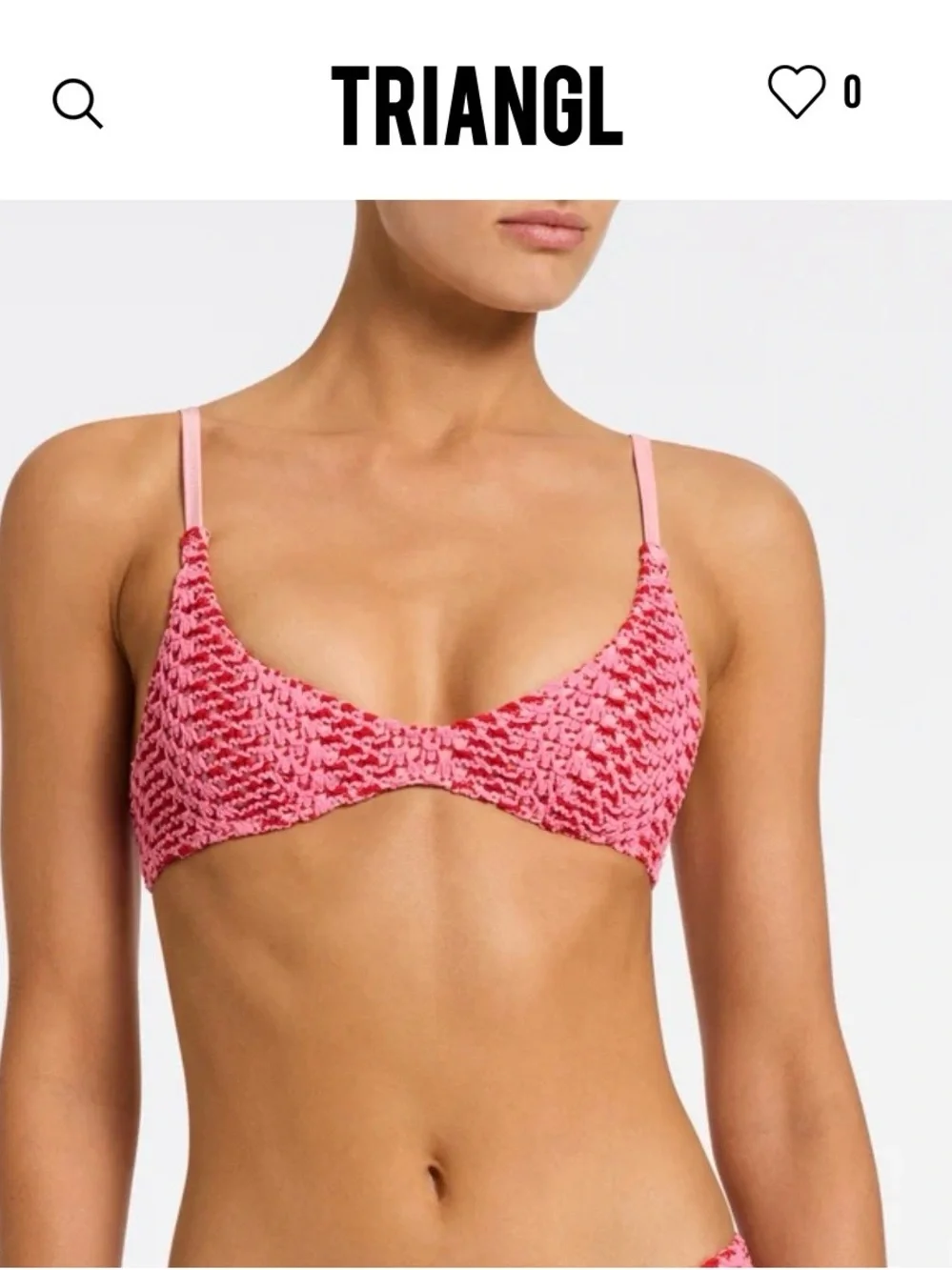 triangl swimwear Pink Textured Bralette Top